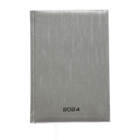 Ежедневник датированный 2024 года, А5, 176 листов, Attomex.Regent, обложка бумвинил, ляссе, блок 70 г/м2, серый