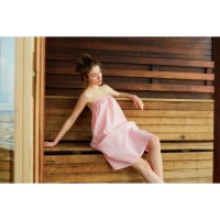 Полотенце вафельное Экономь и Я &laquo;Парео&raquo; 80х144 см, цвет пыльно-розовый, 100%хл, 200 г/м2