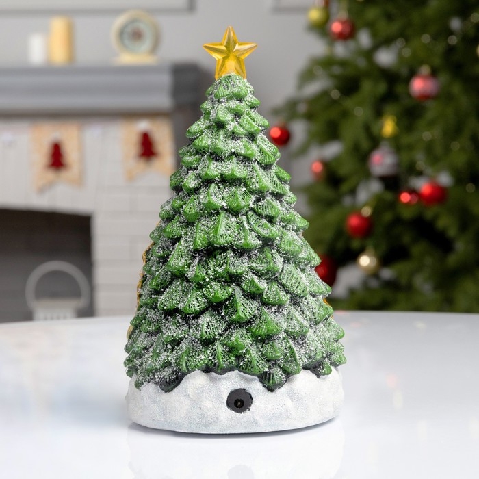 Светодиодная фигура &laquo;Поезд и оленёнок&raquo; 26 &times; 14 &times; 14 см, полистоун, батарейки АААх2 (не в комплекте), свечение мульти