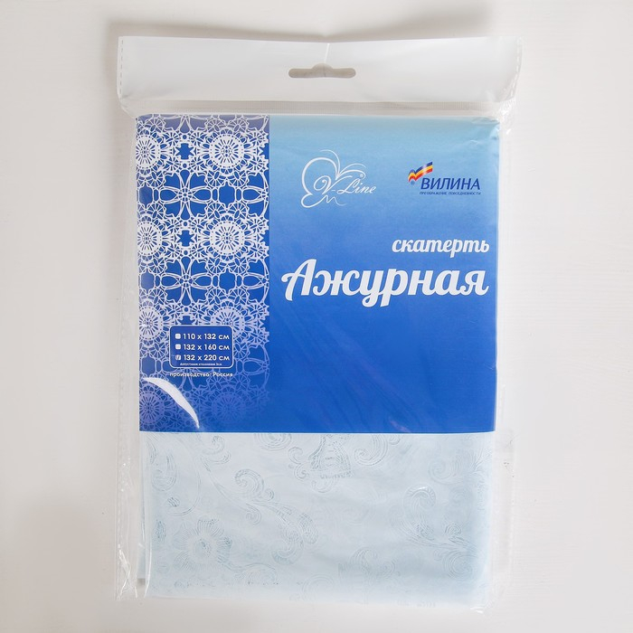 Скатерть без основы многоразовая &laquo;Ажурная&raquo;, 132&times;220 см, цвет микс