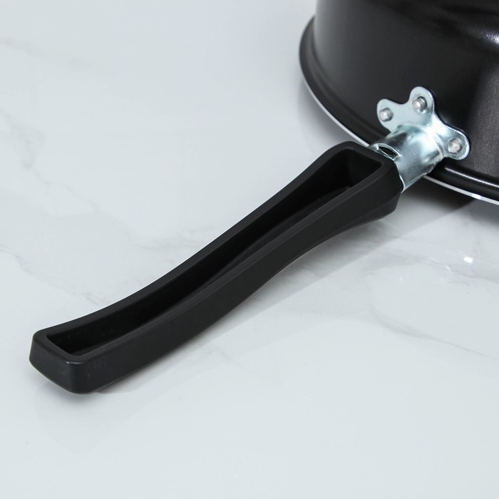 Сотейник Promo, 2.8 л, d=24 см, стеклянная крышка, антипригарное покрытие, алюминий, чёрный