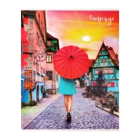 Тетрадь 48 листов в клетку Calligrata "Яркие зонты", обложка мелованный картон, УФ-лак, блок офсет, МИКС