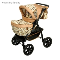 Коляска-трансформер «Пилот», пластиковые колёса, оттенки бежевого, рисунок МИКС Коляска-трансформер «Пилот», пластиковые колёса, оттенки бежевого, рисунок МИКС