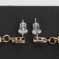 Серьги висячие со стразами &laquo;Капель&raquo; блеск, цвет белый в золоте, 11 см