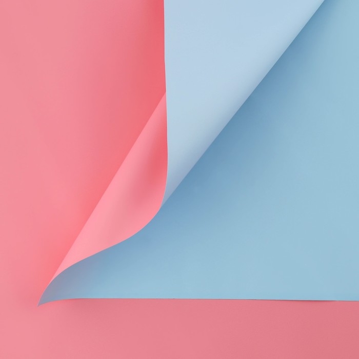 Плёнка для цветов упаковочная пудровая двухсторонняя &laquo;Розовый+голубой&raquo;, 50 мкм, 0.5 х 9 м
