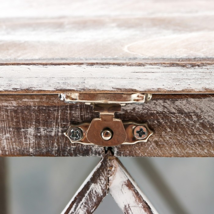 Подсвечник дерево на 1 свечу "Ромб на фонарике" коричневый состаренный 40х20х17 см