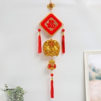 Подвеска пластик, текстиль "Рыбы Юй - На счастье" 23х89 см Подвеска пластик, текстиль "Рыбы Юй - На счастье" 23х89 см