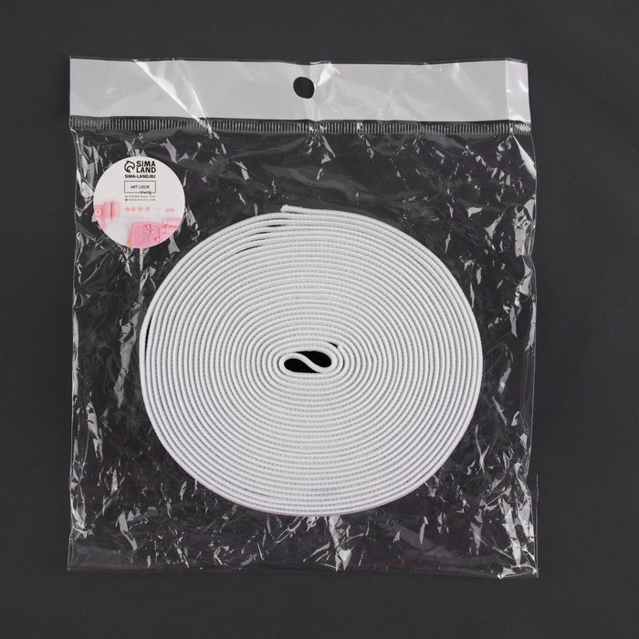 Резинка тканая, мягкая, 40 мм, 4,5 &plusmn; 1 м, цвет чёрный/белый