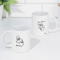 Набор кружек для двоих, сублимация "Для неё и для него", 2 кружки, 320 мл