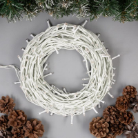 Гирлянда &laquo;Нить&raquo; 20 м, IP44, белая нить, 200 LED, свечение тёплое белое, 8 режимов, 220 В