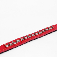 Ошейник кожаный на синтепоне "Ёж", 56 х 2.5 см, ОШ 35-45 см, красный Ошейник кожаный на синтепоне "Ёж", 56 х 2.5 см, ОШ 35-45 см, красный