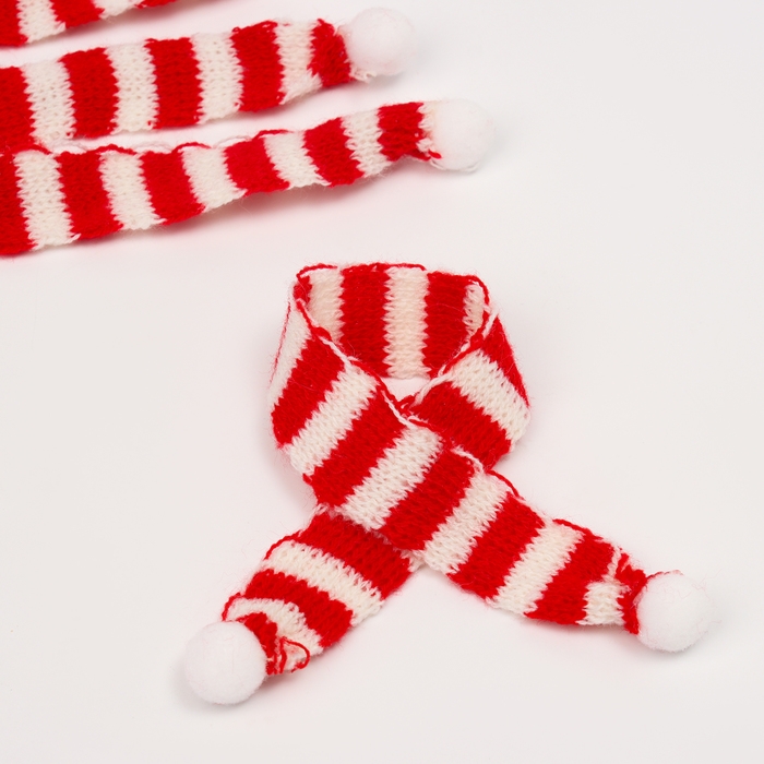 Шарфик для игрушек вязаный &laquo;Зимний вечер&raquo;, набор 5 шт., размер 1шт. &mdash; 27 &times; 2 см