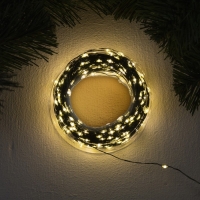 Гирлянда «Нить» 50 м роса, IP44, зелёная нить, 500 LED, свечение тёплое белое, 8 режимов, 31 В Гирлянда «Нить» 50 м роса, IP44, зелёная нить, 500 LED, свечение тёплое белое, 8 режимов, 31 В