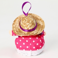 Мягкая игрушка &laquo;Кукла&raquo; в розовом платье, на подвесе, 10 см