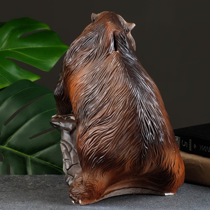 Копилка "Медведь-хозяин тайги №2" коричневый, 23х10х27см