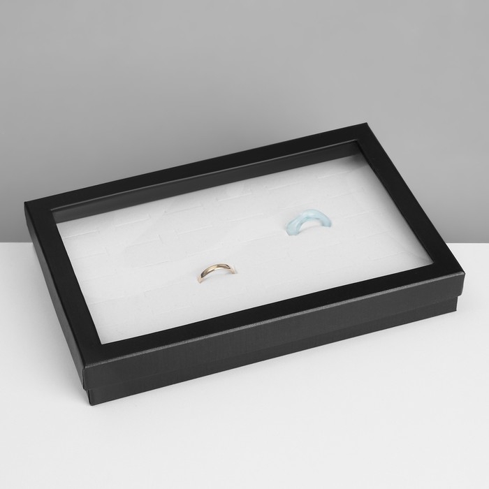 Подставка для украшений «Шкатулка» 36 мест, 21,5×13,5×3 см, цвет чёрно-белый Подставка для украшений «Шкатулка» 36 мест, 21,5×13,5×3 см, цвет чёрно-белый