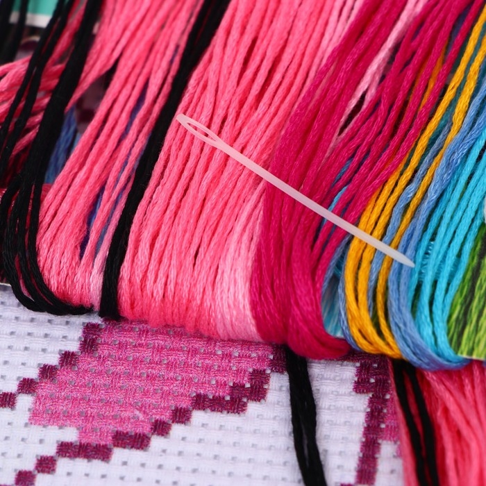 Вышивка крестиком для детей &laquo;Котик-единорог&raquo;, набор для творчества, 25 х 20 см