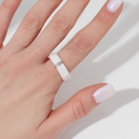 Кольцо керамика &laquo;Стразы&raquo;, 6 мм, цвет белый, 20 размер