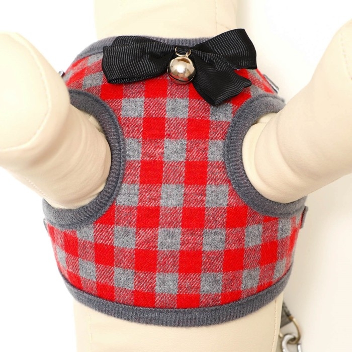 Комплект амуниции с мягкой шлейкой, S, поводок 120 х 1 см, ОШ 20-40 см, ОГ 30-44 см, красный   47310