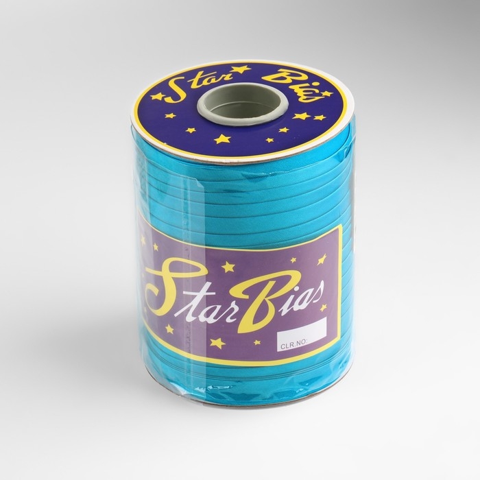 Косая бейка, атласная, 15 мм &times; 132 &plusmn; 1 м, цвет голубой №9077