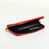 Кошелёк женский на молнии, лакированный, цвет красный Кошелёк женский на молнии, лакированный, цвет красный