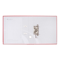 Папка-регистратор А4, 50 мм, Calligrata, ПВХ, тиснение "лен", металлическая окантовка, карман на корешок, собранная, красная, микс