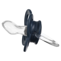 Соска - пустышка ортодонтическая, силикон, +6 мес., с держателем цвет синий