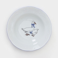 Набор фарфоровых тарелок &laquo;Гуси&raquo;, 12 предметов: 6 супниц 350 мл, 6 плоских тарелок d=20 см, рисунок микс