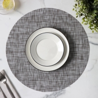 Салфетка сервировочная на стол Доляна &laquo;Ди&raquo;, d=38 см, цвет тёмно-серый