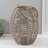 Подсвечник пластик на 1 свечу "Амфора" коричневый 11х20х26 см