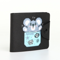 Кошелёк на кнопке, цвет чёрный