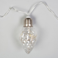 Гирлянда &laquo;Нить&raquo; 3 м с насадками &laquo;Лампочки шишки&raquo;, IP20, прозрачная нить, 80 LED, свечение белое, 8 режимов, 220 В