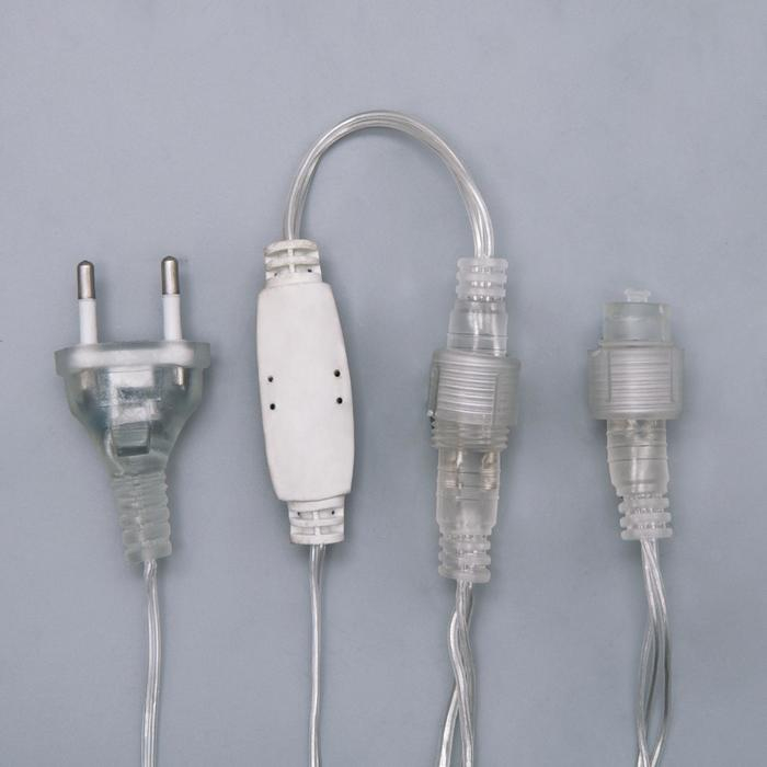 Гирлянда &laquo;Бахрома&raquo; 3 &times; 0.6 м, IP44, УМС, прозрачная нить, 160 LED, свечение синее, 220 В