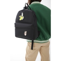 Рюкзак школьный текстильный &laquo;Банан&raquo;, 37 х 33 х 13 см, с липучками, чёрный