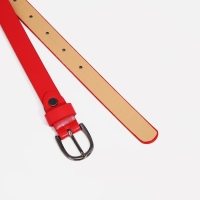 Ремень женский, ширина 1.8 см, винт, пряжка металл, цвет красный