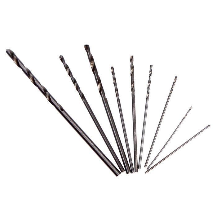 Дрель ручная &laquo;Мини&raquo; для тонких работ, мини сверла набор 10 шт., размер 1 шт. &mdash; от 0,8 до 3 мм