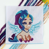 Вышивка крестиком для детей &laquo;Сказочный единорог&raquo;, набор для творчества, 15 Х 15 см