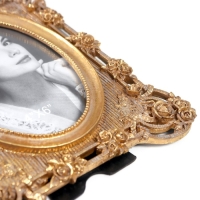 Фоторамка полистоун 10х15 см "Цветение роз" золото 18х25 см