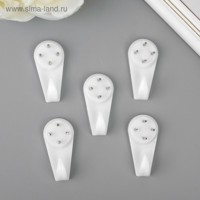 Крючок пластик, металл универсальный набор 5 шт С184 4х2 см Крючок пластик, металл универсальный набор 5 шт С184 4х2 см