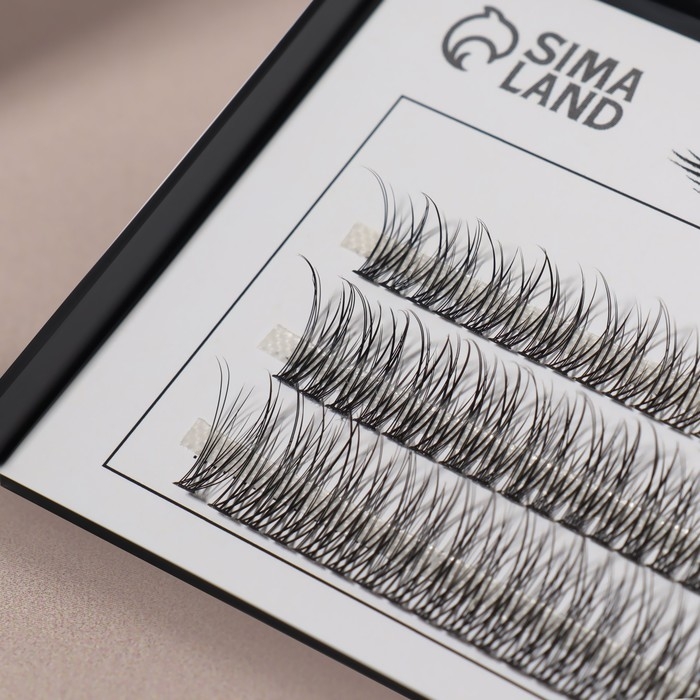 Набор накладных ресниц &laquo;Ласточкин хвост&raquo;, пучки, 10, 12, 14 мм, толщина 0,07 мм, изгиб D, 12 D