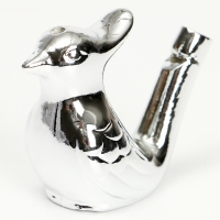 Свистулька керамическая птичка &laquo;Серебряная&raquo;