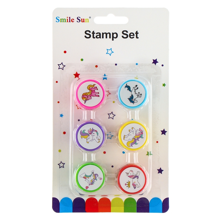 Печать цветная «Единороги», набор 6 шт., МИКС Печать цветная «Единороги», набор 6 шт., МИКС