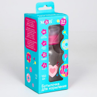 Бутылочка для кормления стекло &laquo;Зайка Полли&raquo;, классическое горло, средний поток, 150 мл., от 3 мес.