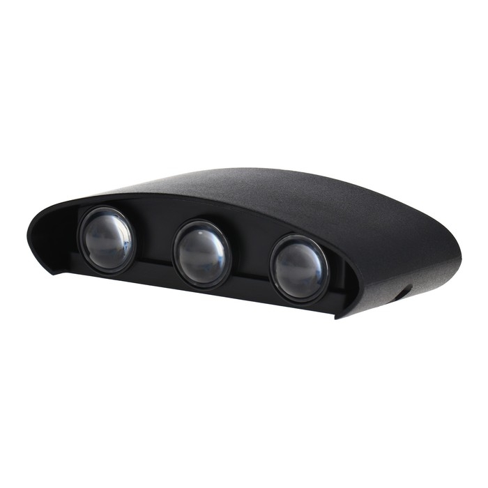 Светильник фасадный &laquo;Полусфера&raquo;, FSD-070, 6 Вт, 3000К, 3 луча, IP65, 220 В, пластик, черный   100842