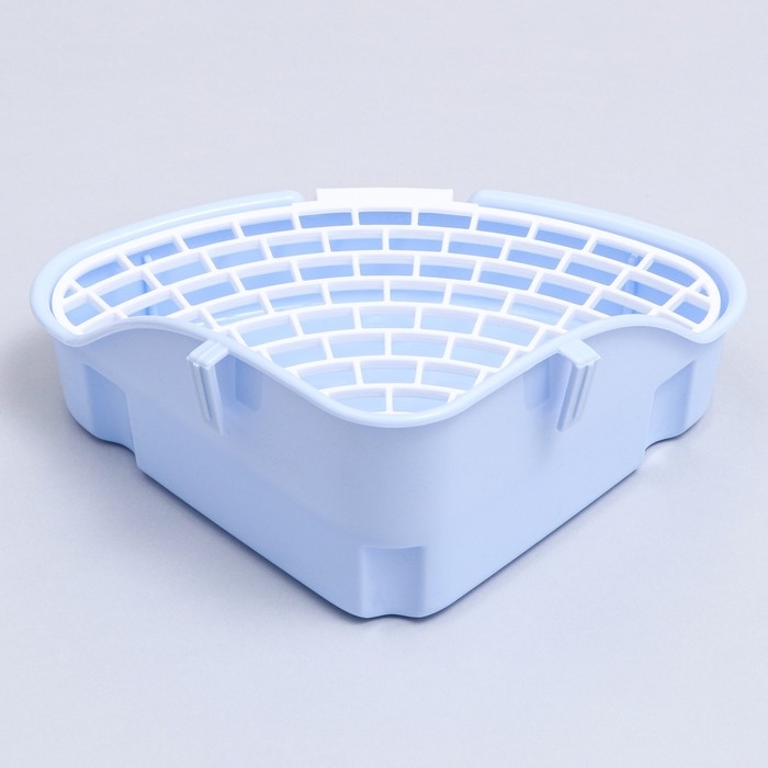 Туалет угловой для кроликов и хорьков Туалет угловой для кроликов и хорьков "Пижон", 24 х 18 х 11 см, синий