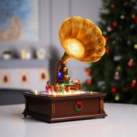 Светодиодная фигура &laquo;Рождественский граммофон&raquo; 24.5 &times; 35.5 &times; 22.5 см, полистоун, батарейки ААх3 (не в комплекте), USB, свечение мульти