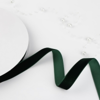 Лента бархатная, 15 мм, 18 &plusmn; 1 м, цвет зелёный №165