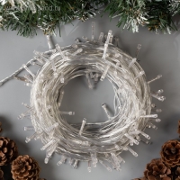 Гирлянда &laquo;Нить&raquo; 20 м, IP20, прозрачная нить, 200 LED, свечение красное, 8 режимов, 220 В