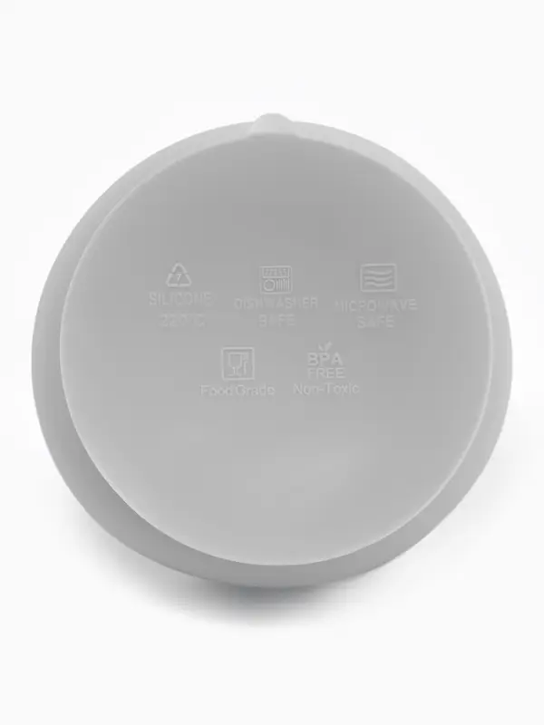 Тарелка детская на присоске и ложка, серый, Mum&Baby