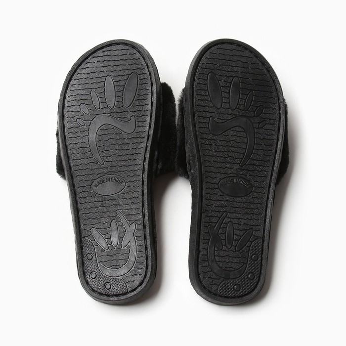 Тапочки женские с открытым носом размер 36-37, цвет чёрный Тапочки женские с открытым носом размер 36-37, цвет чёрный